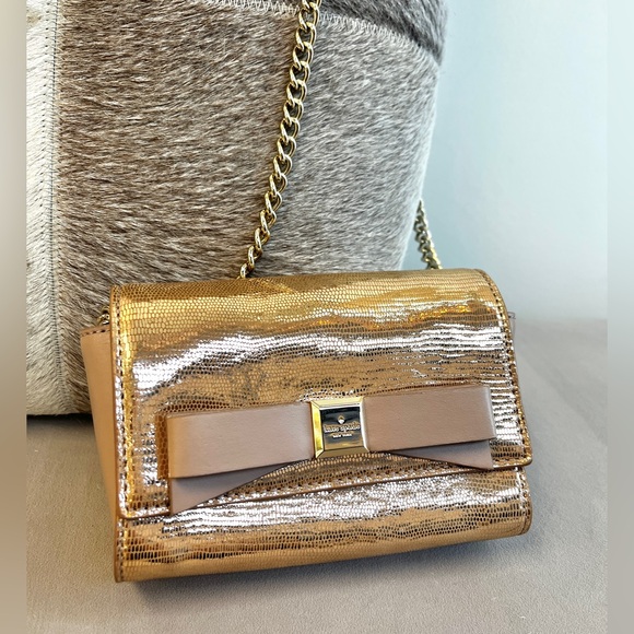 Kate Spade Rose Gold Glitter Crossbody Mini Shoulder Bag - Picture 2 of 5